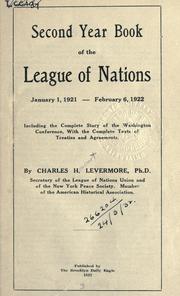 Yearbook of the League of Nations by Charles H. Levermore