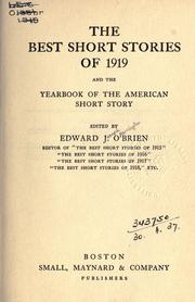 Cover of: The Best Short Stories of 1915