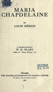 Cover of: Maria Chapdelaine by Louis Hémon