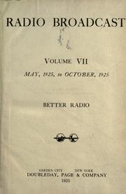 Cover of: Radio broadcast ... by 