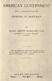 Cover of: American government by Magruder, Frank Abbott