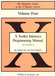 Cover of: X Toolkit Intrinsics Programming Manual: for version 11 of the X Window System