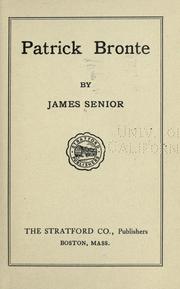 Cover of: Patrick Bronte by James Senior