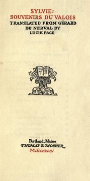 Cover of: Sylvie : souvenirs du Valois by Gérard de Nerval