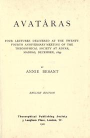 Avatâras by Annie Wood Besant