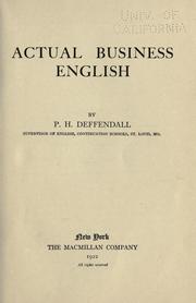 Cover of: Actual business English by Prentice Hoover Deffendall