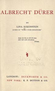 Cover of: Albrecht Dürer by Lina Eckenstein
