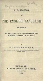 Cover of: A hand-book of the English language by Robert Gordon Latham
