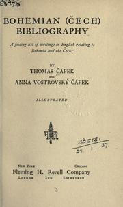 Cover of: Bohemian (Cech) bibliography by Thomas Čapek