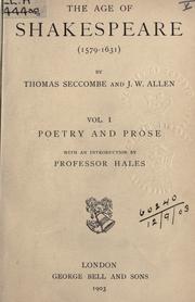 The age of Shakespeare (1579-1631) by Thomas Seccombe, J. W. Allen