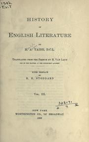 Cover of: History of English literature by Hippolyte Taine