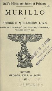 Cover of: Murillo by George Charles Williamson