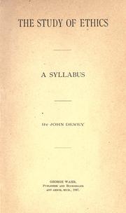 Cover of: study of ethics: a syllabus