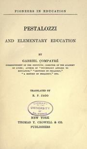 Cover of: Pestalozzi and elementary education by Gabriel Compayré