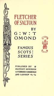 Cover of: Fletcher of Saltoun. by George W. T. Omond