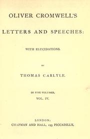 Cover of: Oliver Cromwell's letters and speeches by Oliver Cromwell