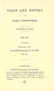 Cover of: Tales and novels by Maria Edgeworth