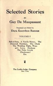 Cover of: Selected stories by Guy de Maupassant