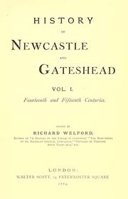 Cover of: History of Newcastle and Gateshead ... by Welford, Richard