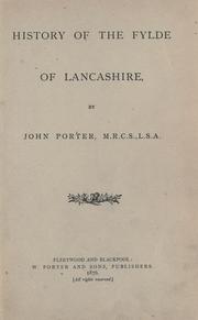 Cover of: History of the Fylde of Lancashire.