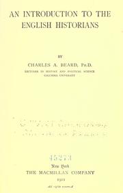 Cover of: An introduction to the English historians by Charles Austin Beard