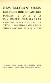 New Belgian poems by Emile Cammaerts