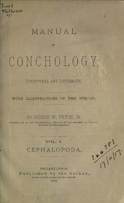 Cover of: Manual of conchology by George Washington Tryon