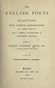 Cover of: English poets: selections