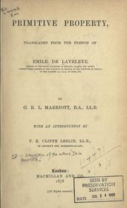 Cover of: Primitive property by Emile de Laveleye