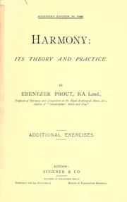 Cover of: Harmony by Ebenezer Prout