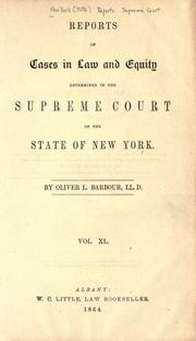 Cover of: Reports of cases in law and equity in the Supreme court of the state of New York. by New York (State). Supreme Court.