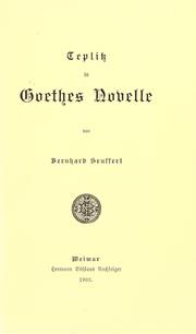 Cover of: Teplitz in Goethes Novelle.