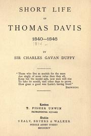Cover of: Short life of Thomas Davis, 1840-1846