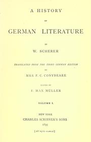 Geschichte der deutschen Literatur by Wilhelm Scherer