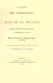 Cover of: Characters" of Jean de la Bruyère