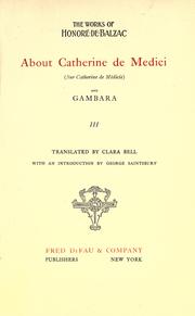 Cover of: About Catherine de Medici by Honoré de Balzac