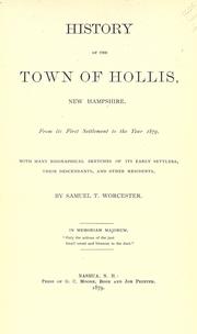 Cover of: History of the town of Hollis, New Hampshire: from its first settlement to the year 1879