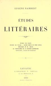 Cover of: Études littéraires.