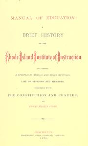 Manual of education by Edwin Martin Stone