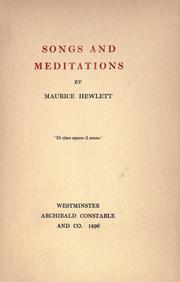 Cover of: Songs and meditations