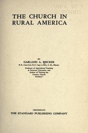 Cover of: The church in rural America by Garland A. Bricker, Garland A. Bricker