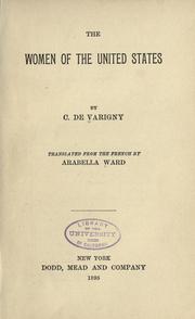 Cover of: The women of the United States. by Charles Victor Crosnier de Varigny