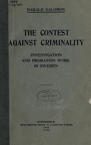 The contest against criminality by Harald Salomon