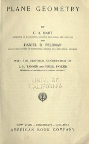 Cover of: Plane geometry by Hart, C. A.