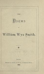 The poems of William Wye Smith by William Wye Smith