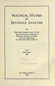 Cover of: Practical studies in sentence analysis