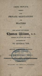 Cover of: Sacra privata by Wilson, Thomas