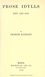 Cover of: Prose idylls new and old by Charles Kingsley