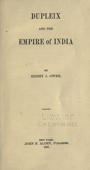 Cover of: Dupleix and the empire of India
