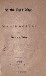 Gottfried August Bürger by Heinrich Christoph Ferdinand Pröhle